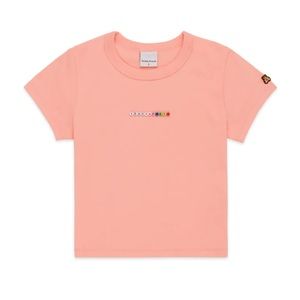 TEDDY FRESH Pink Women’s Logo Bead Shrunken Tee